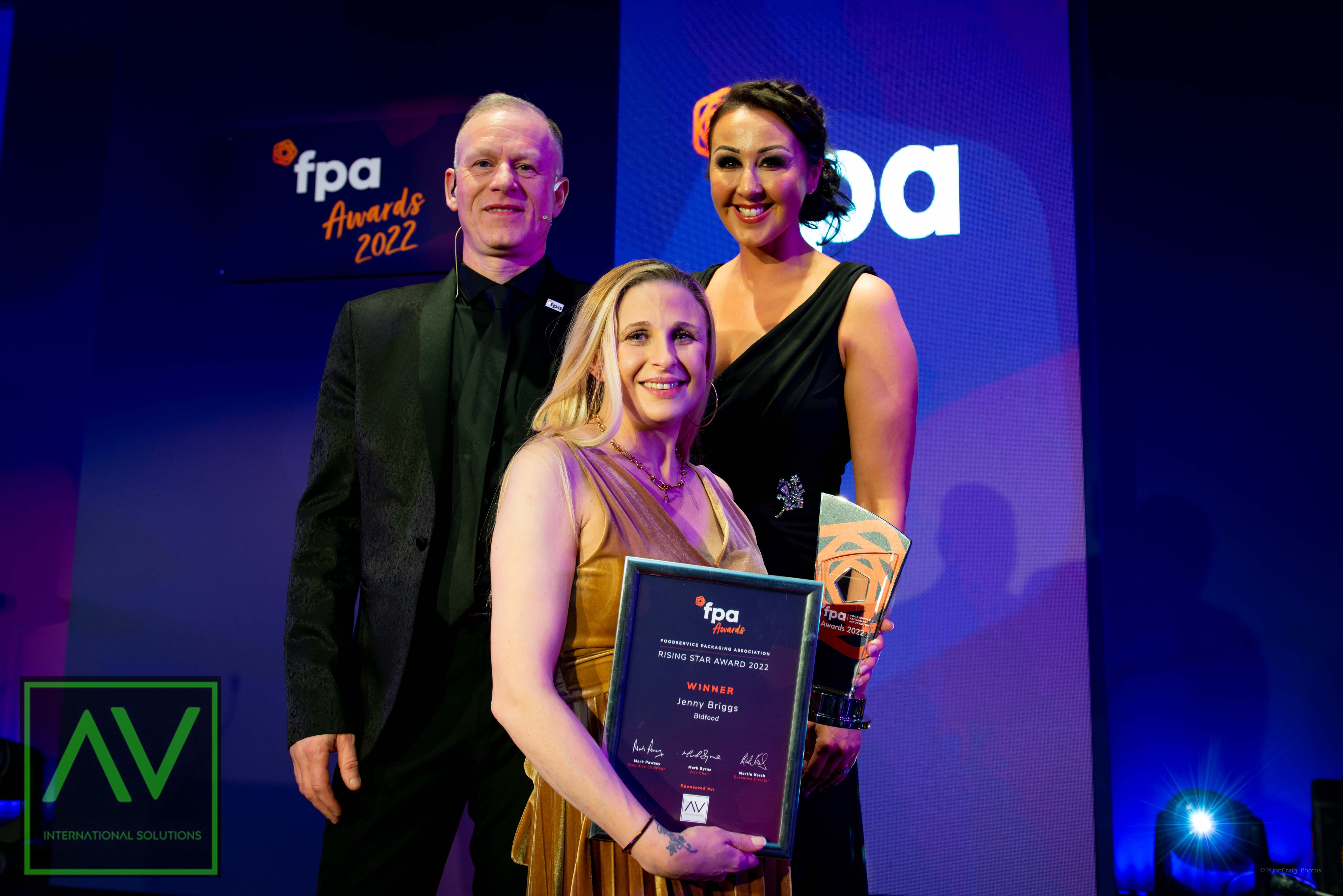 Jenny Briggs of Bidfood and the FPA's 2022 Rising Star Award winner